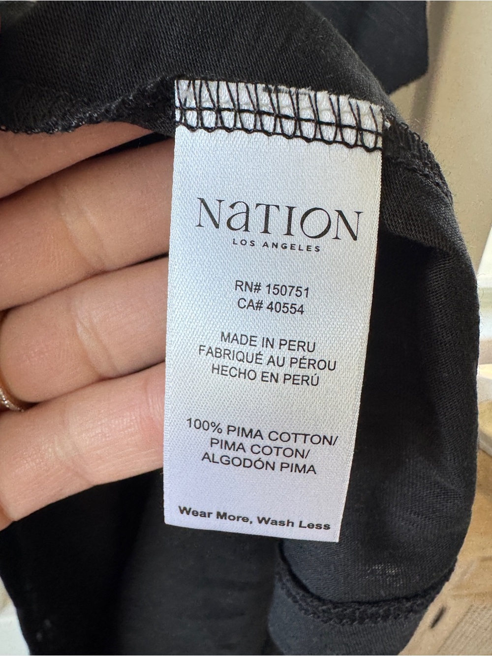 Nation Los Angeles Sabrina Twist Strap Tank Jet Black NWT Medium Pima Cotton - Picture 7 of 8